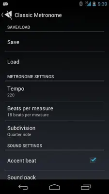 Classic Metronome Free android App screenshot 2